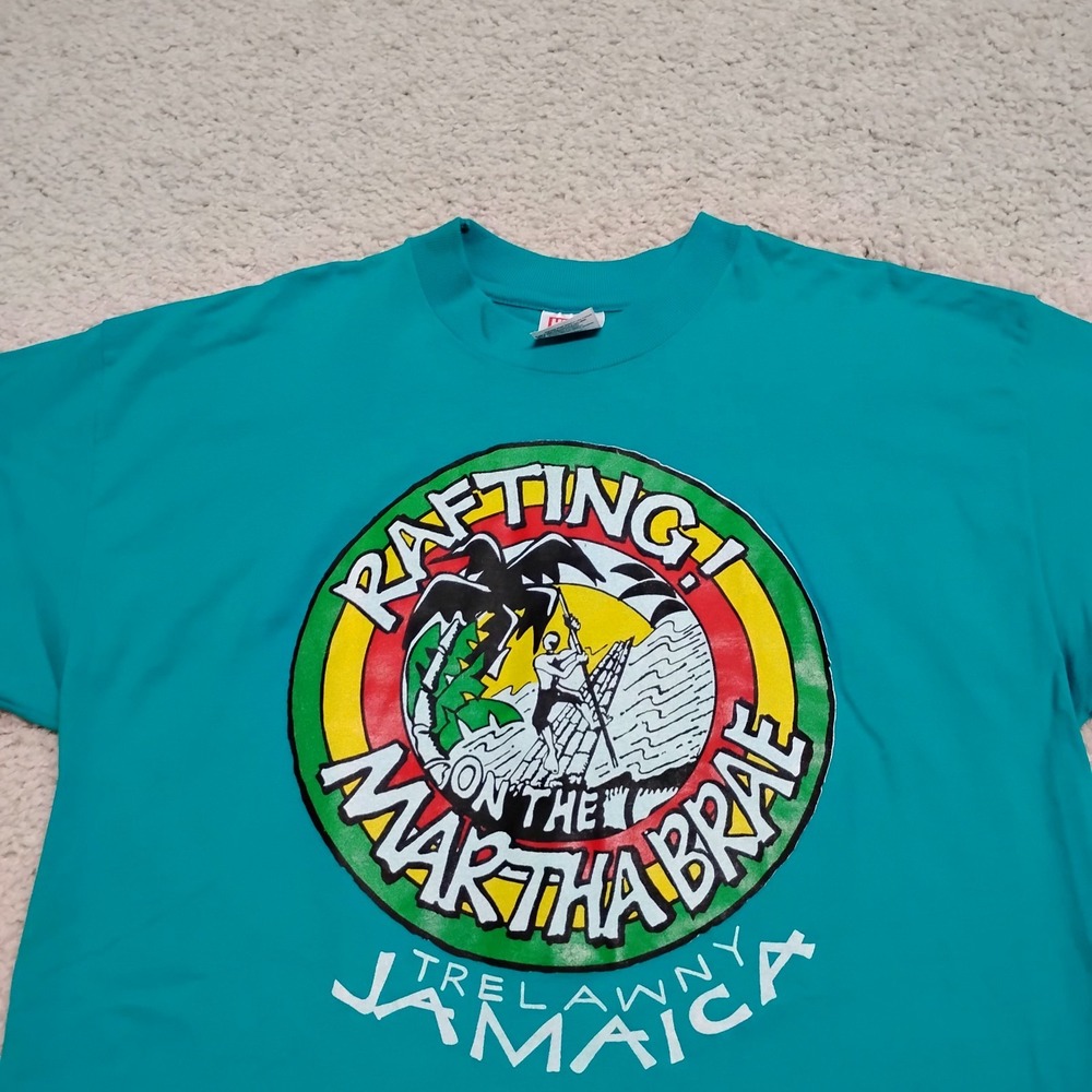 VTG Jamaica Shirt Men XL Rasta Island Travel Rafting Beach Single Stitch 90s